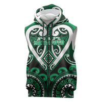 Custom Aotearoa Ngati Maniapoto Sleeveless Zip Hoodie Maori Tribal Pattern