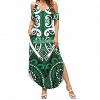 Custom Aotearoa Ngati Maniapoto Summer Maxi Dress Maori Tribal Pattern