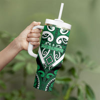 Custom Aotearoa Ngati Maniapoto Tumbler With Handle Maori Tribal Pattern