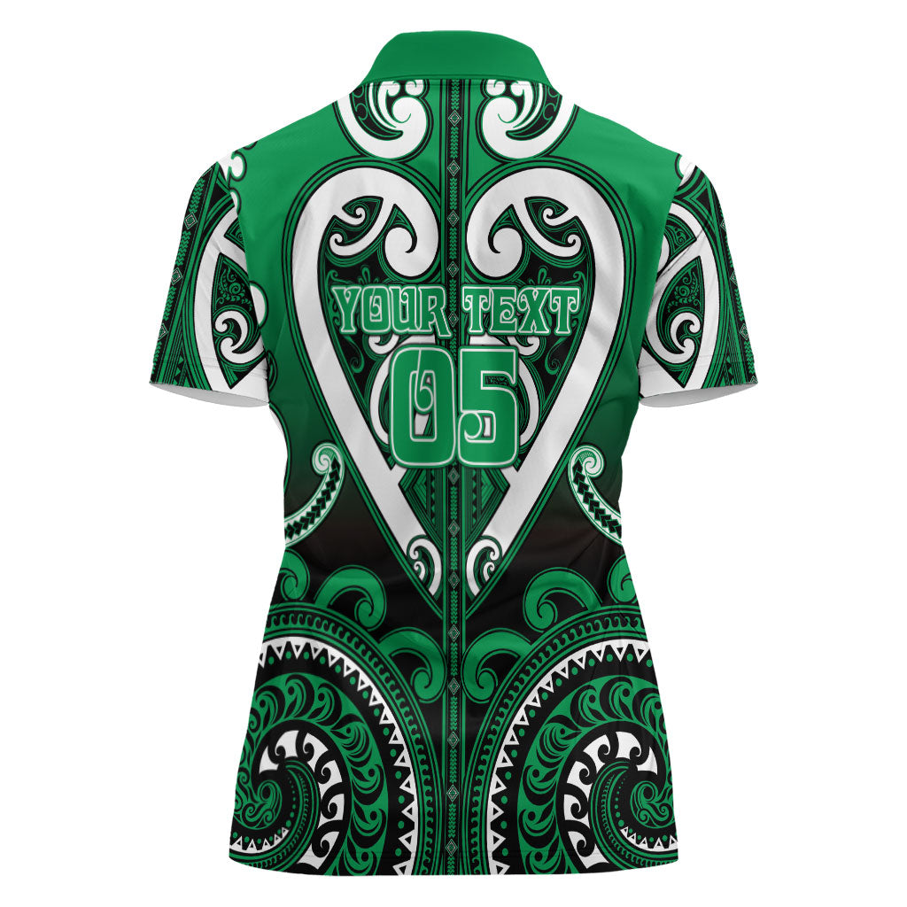 Custom Aotearoa Ngati Maniapoto Women Polo Shirt Maori Tribal Pattern