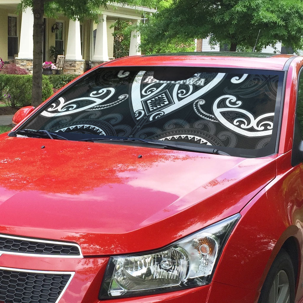 Aotearoa Ngati Raukawa Auto Sun Shade Maori Tribal Pattern