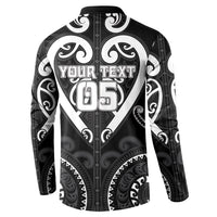 Custom Aotearoa Ngati Raukawa Button Sweatshirt Maori Tribal Pattern