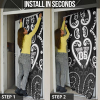 Custom Aotearoa Ngati Raukawa Door Cover Maori Tribal Pattern