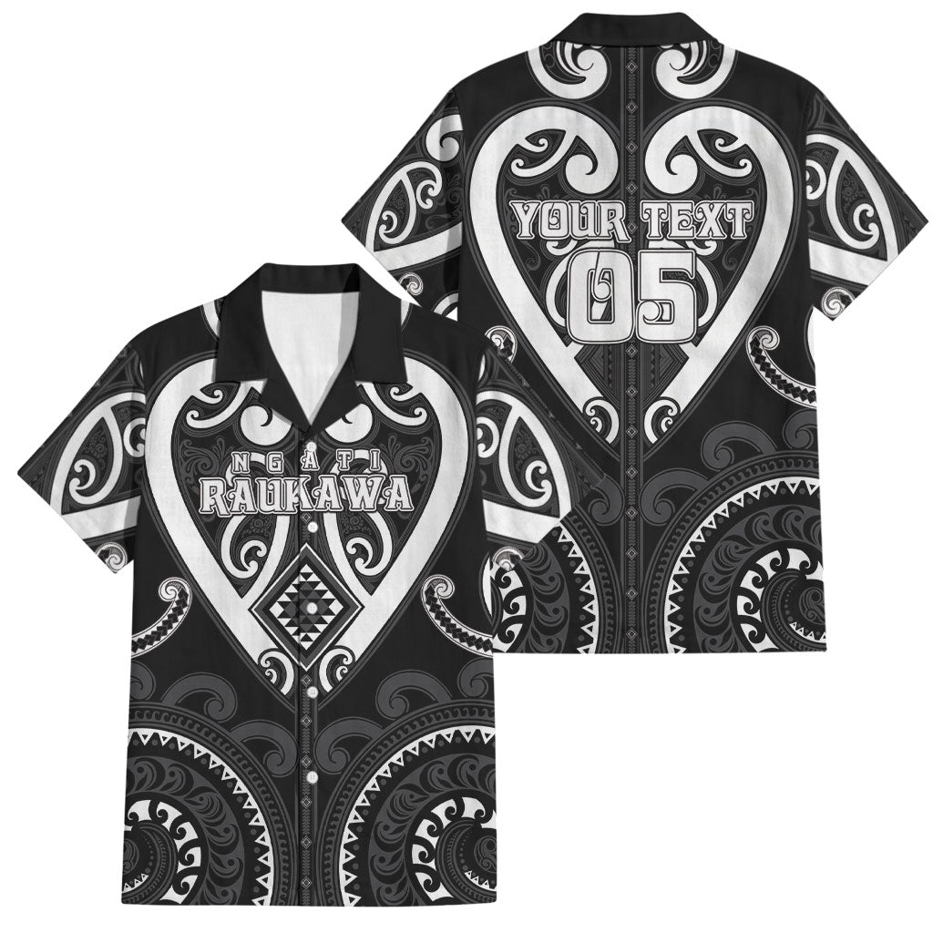 Custom Aotearoa Ngati Raukawa Family Matching Off Shoulder Short Dress and Hawaiian Shirt Maori Tribal Pattern