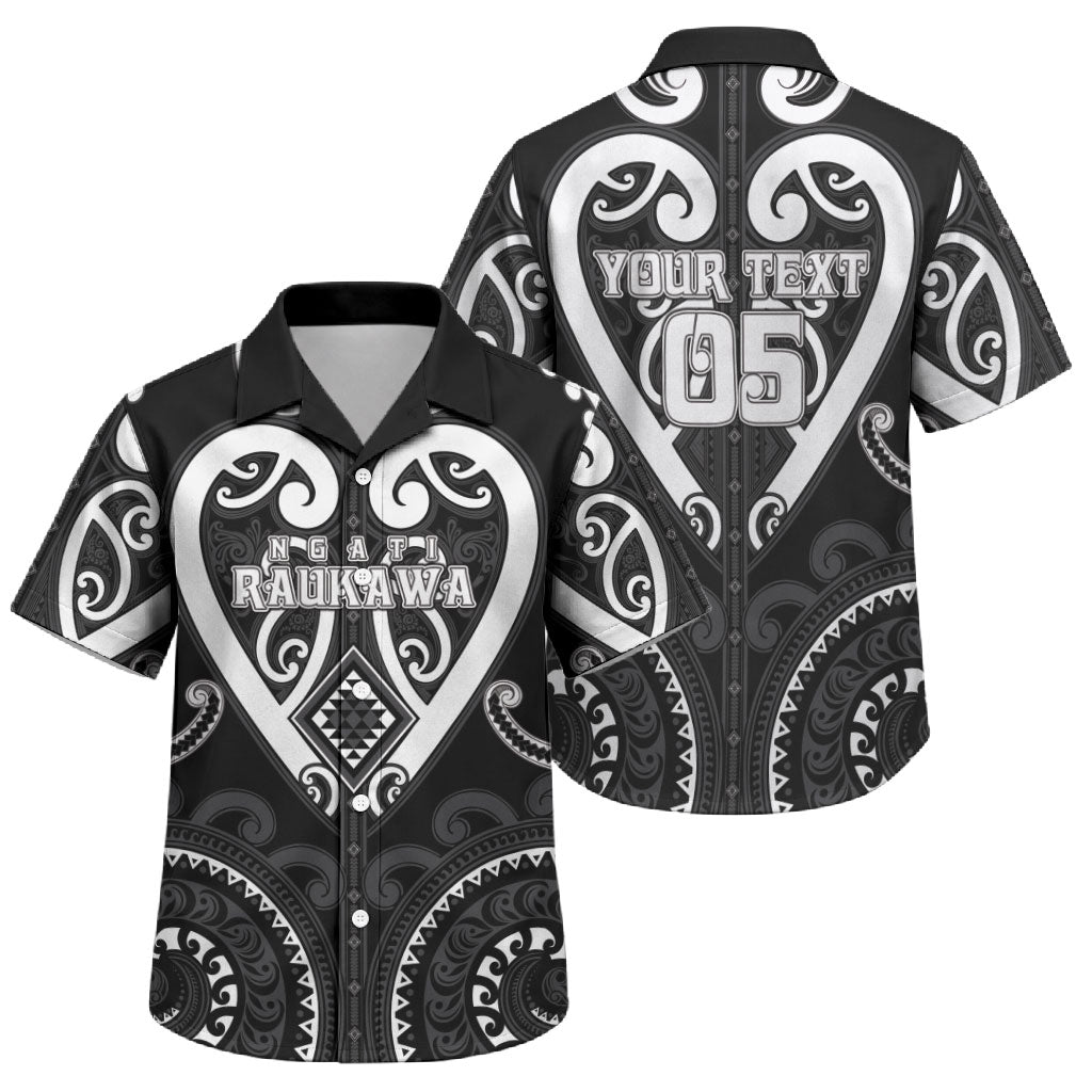 Custom Aotearoa Ngati Raukawa Family Matching Off Shoulder Short Dress and Hawaiian Shirt Maori Tribal Pattern