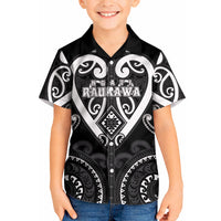 Custom Aotearoa Ngati Raukawa Kid Hawaiian Shirt Maori Tribal Pattern