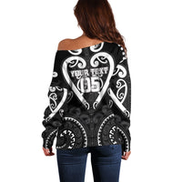 Custom Aotearoa Ngati Raukawa Off Shoulder Sweater Maori Tribal Pattern