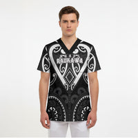 Custom Aotearoa Ngati Raukawa Scrub Top Maori Tribal Pattern