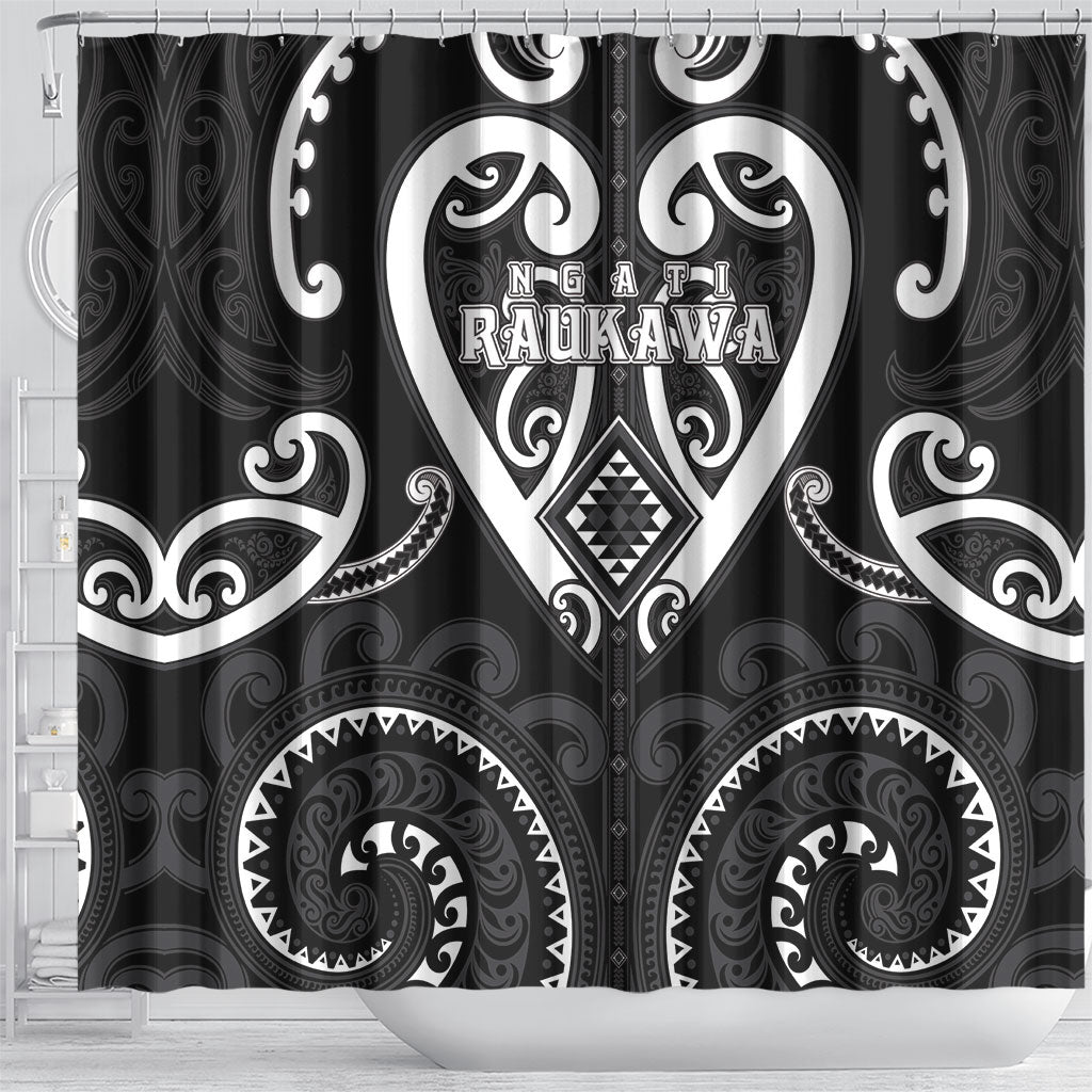 Aotearoa Ngati Raukawa Shower Curtain Maori Tribal Pattern