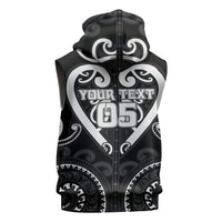Custom Aotearoa Ngati Raukawa Sleeveless Hoodie Maori Tribal Pattern