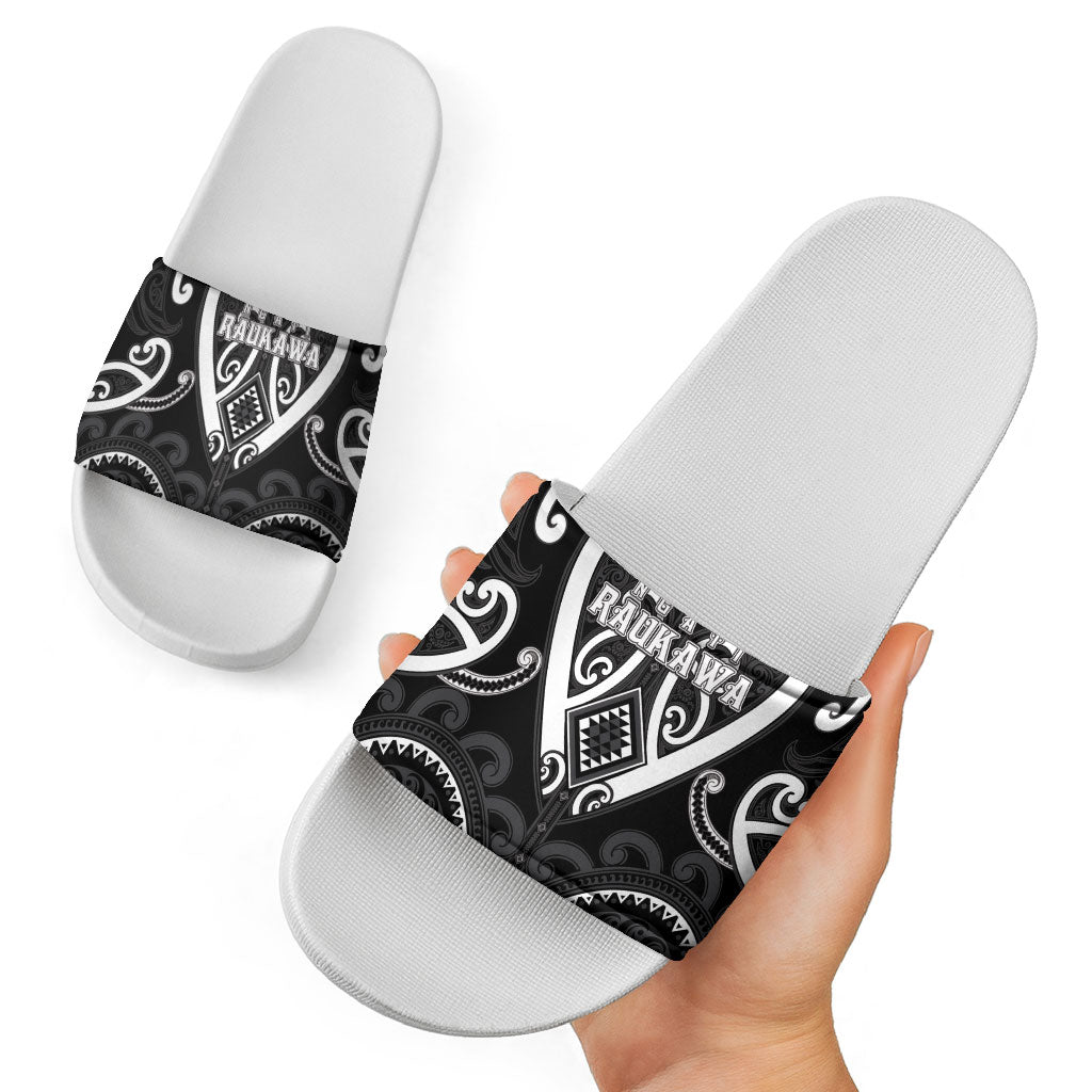 Aotearoa Ngati Raukawa Slide Sandals Maori Tribal Pattern