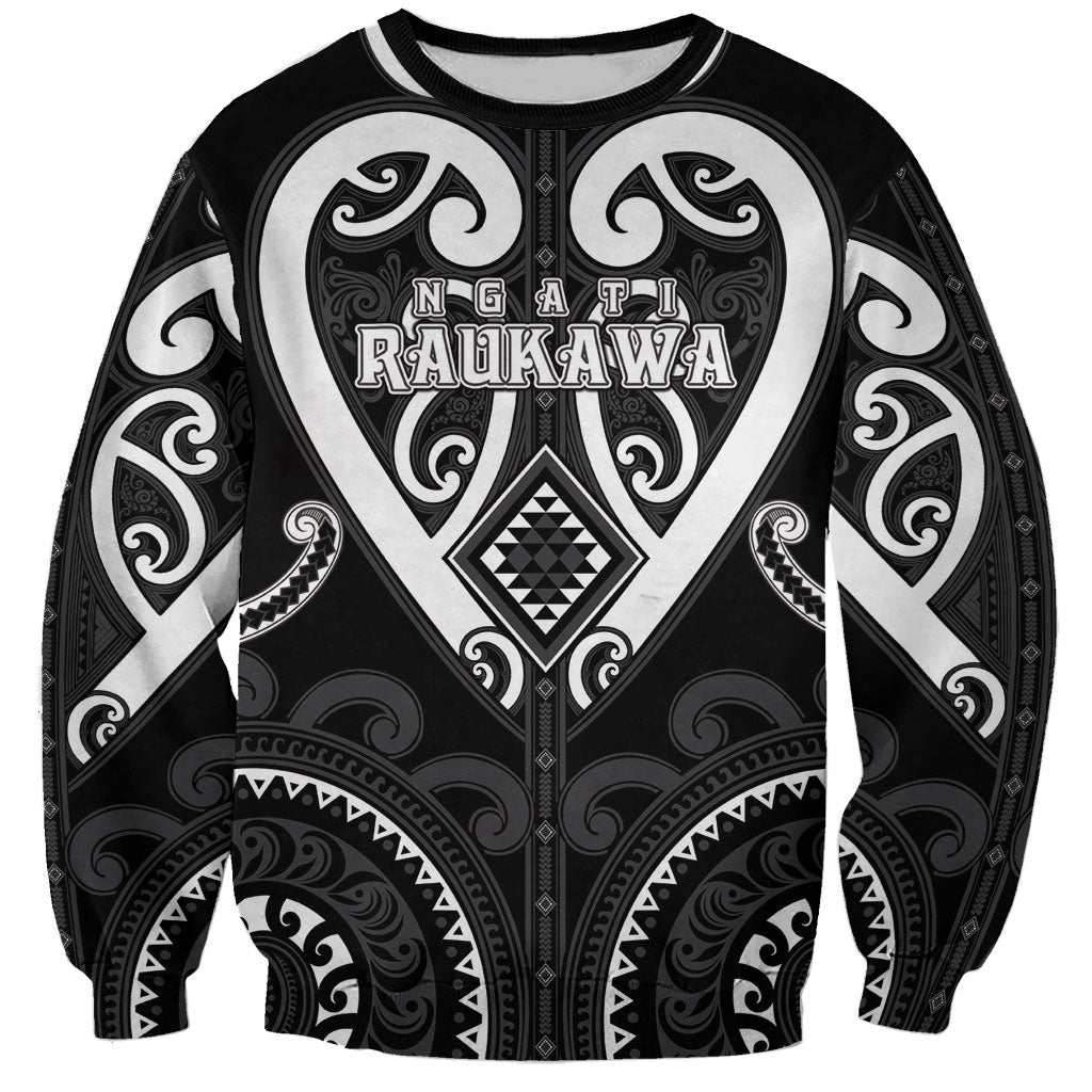 Custom Aotearoa Ngati Raukawa Sweatshirt Maori Tribal Pattern