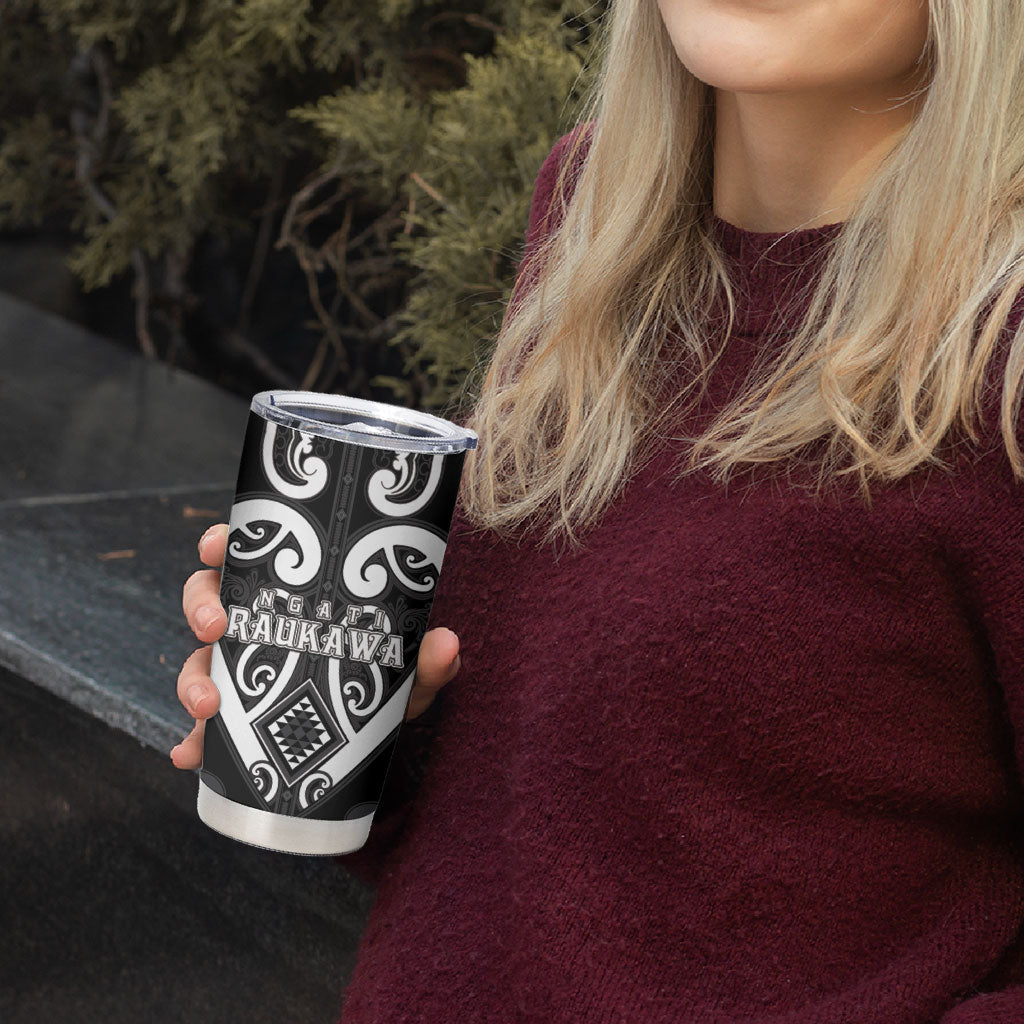 Custom Aotearoa Ngati Raukawa Tumbler Cup Maori Tribal Pattern