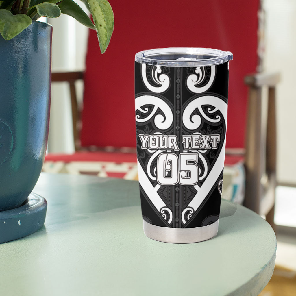 Custom Aotearoa Ngati Raukawa Tumbler Cup Maori Tribal Pattern