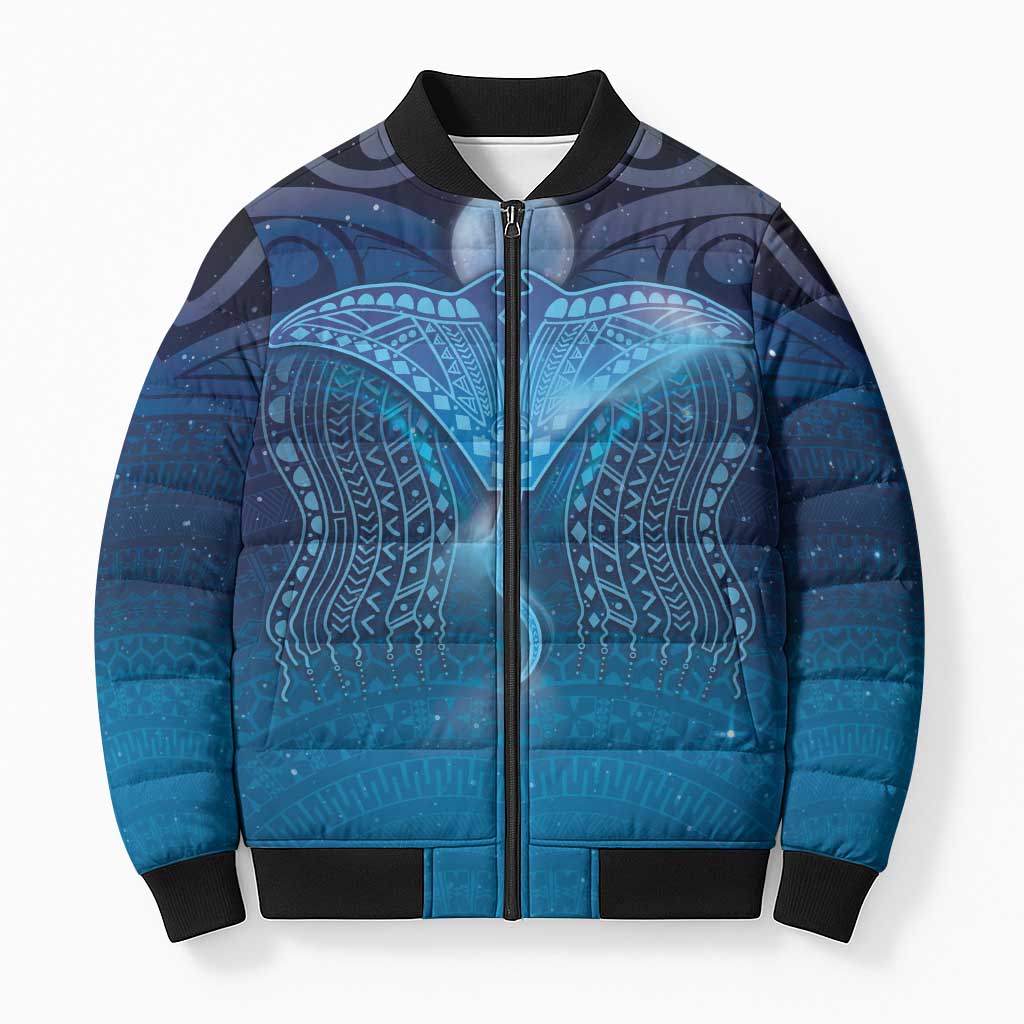Polynesia Manta Ray Bomber Puffer Jacket Let's The Sea Set You Free - Polynesian Pride