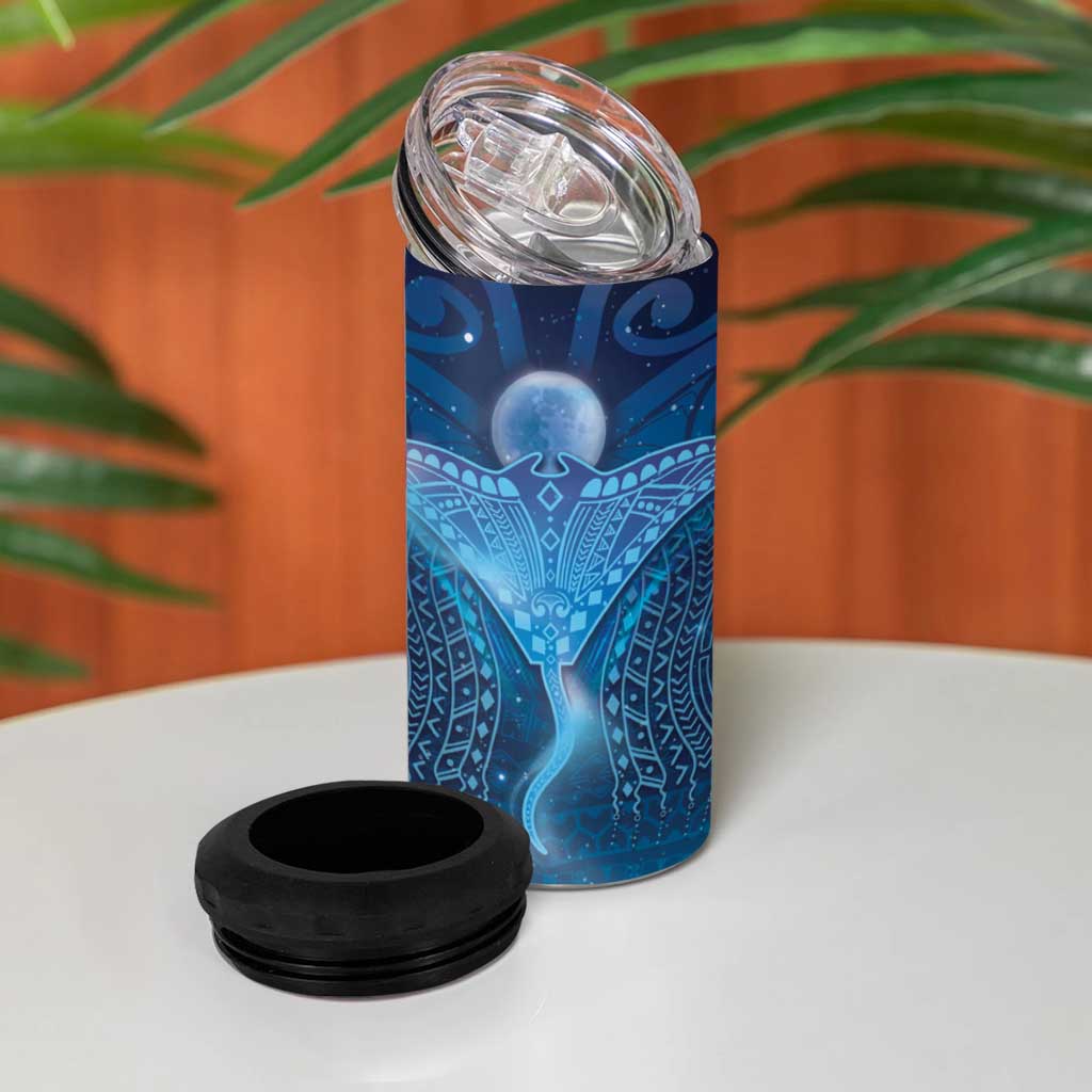 Polynesia Manta Ray 4 in 1 Can Cooler Tumbler Let's The Sea Set You Free - Polynesian Pride