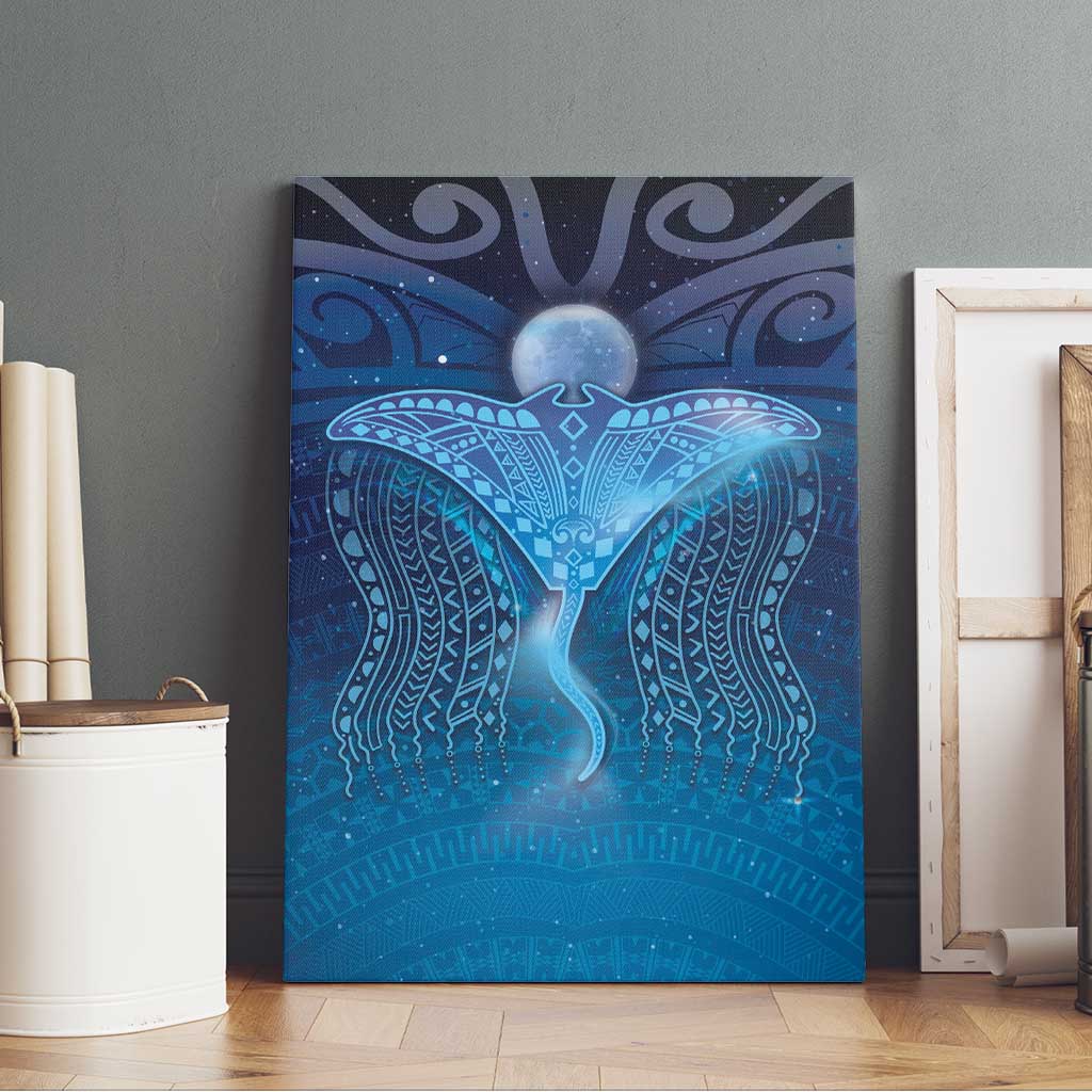 Polynesia Manta Ray Canvas Wall Art Let's The Sea Set You Free - Polynesian Pride