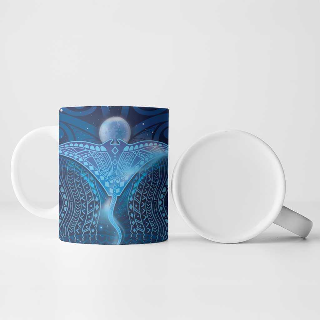 Polynesia Manta Ray Ceramic Mug Let's The Sea Set You Free - Polynesian Pride