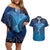 Polynesia Manta Ray Couples Matching Off Shoulder Short Dress and Hawaiian Shirt Let's The Sea Set You Free - Polynesian Pride