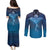 Polynesia Manta Ray Couples Matching Puletasi and Long Sleeve Button Shirt Let's The Sea Set You Free - Polynesian Pride