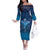 Polynesia Manta Ray Family Matching Off The Shoulder Long Sleeve Dress and Hawaiian Shirt Let's The Sea Set You Free - Polynesian Pride