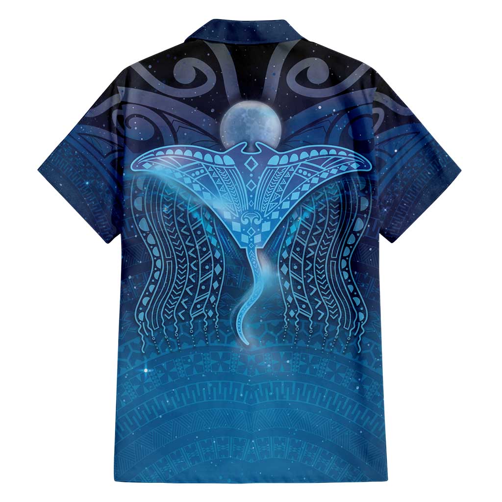 Polynesia Manta Ray Family Matching Off Shoulder Short Dress and Hawaiian Shirt Let's The Sea Set You Free LT05 - Polynesian Pride