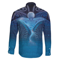 Polynesia Manta Ray Family Matching Off Shoulder Short Dress and Hawaiian Shirt Let's The Sea Set You Free LT05 - Polynesian Pride