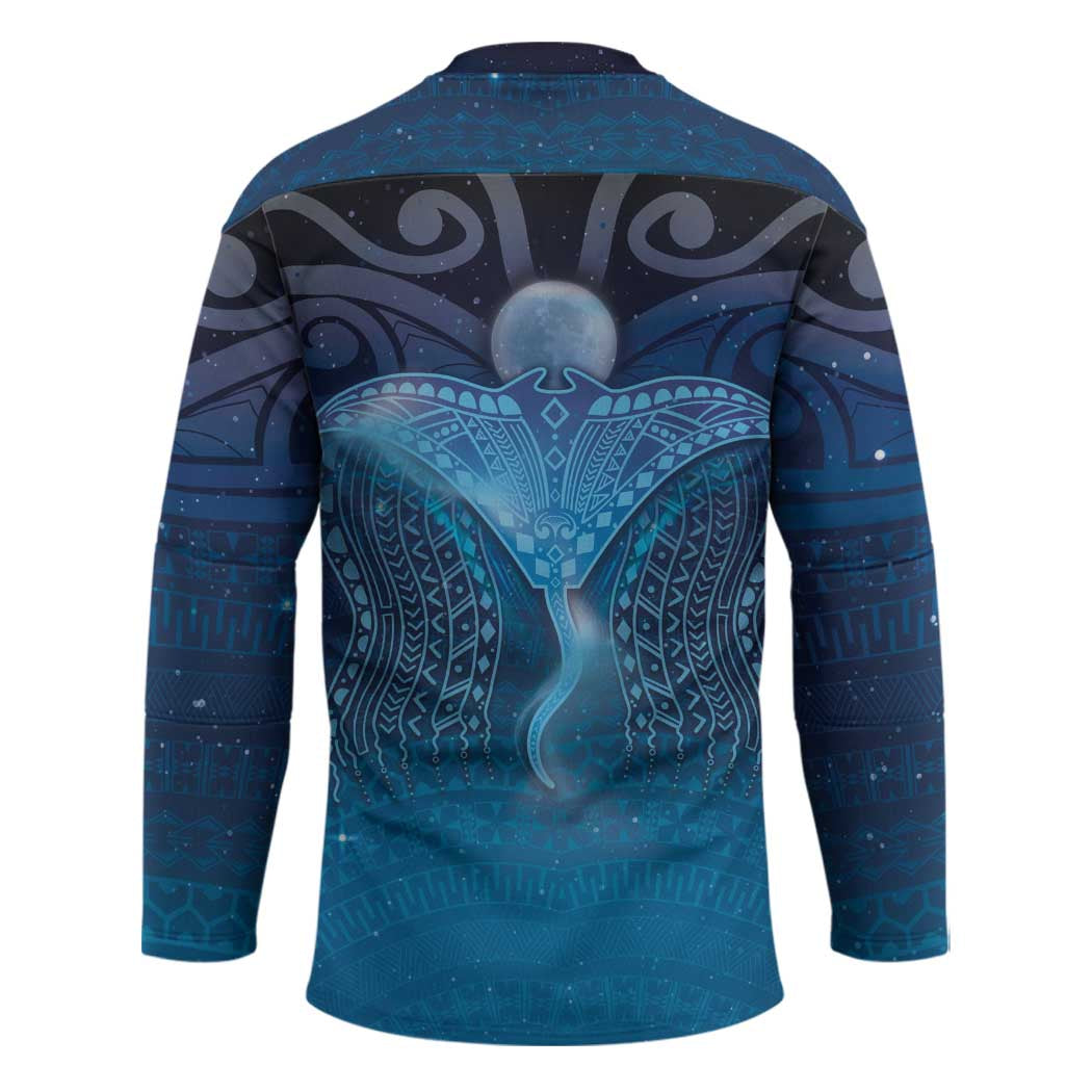 Polynesia Manta Ray Hockey Jersey Let's The Sea Set You Free - Polynesian Pride