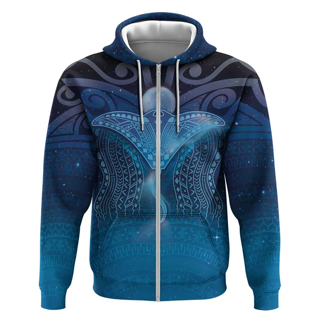 Polynesia Manta Ray Hoodie Let's The Sea Set You Free - Polynesian Pride