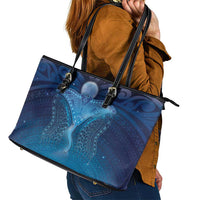 Polynesia Manta Ray Leather Tote Bag Let's The Sea Set You Free - Polynesian Pride
