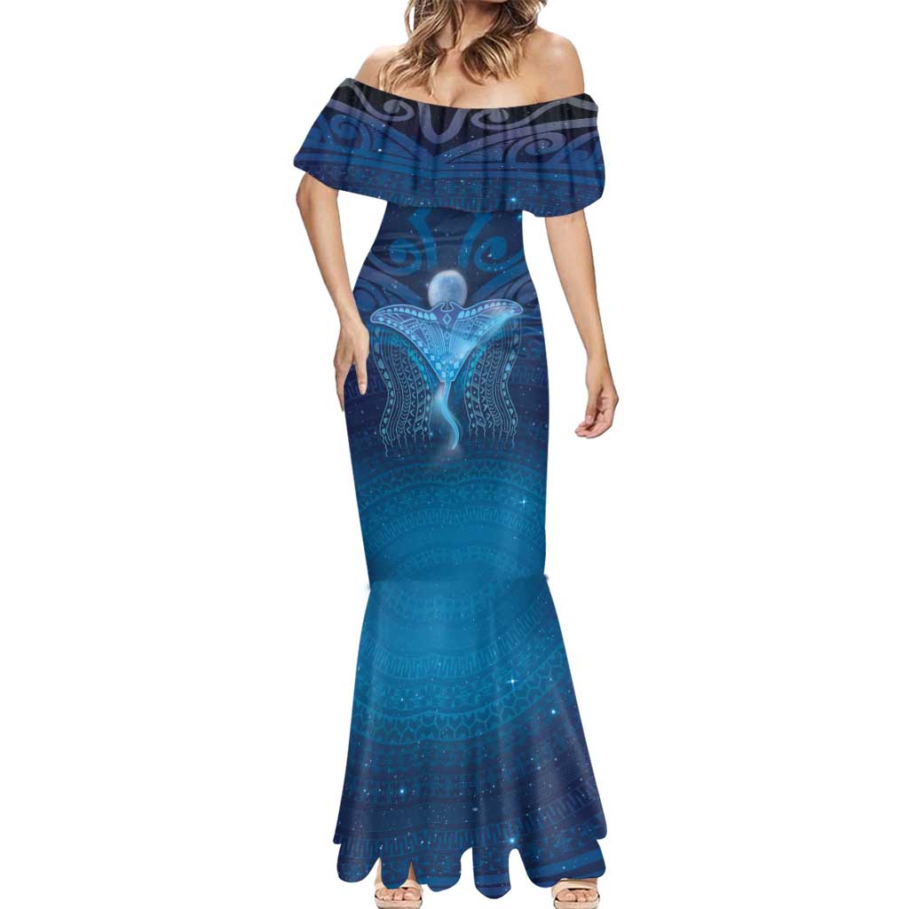 Polynesia Manta Ray Mermaid Dress Let's The Sea Set You Free - Polynesian Pride