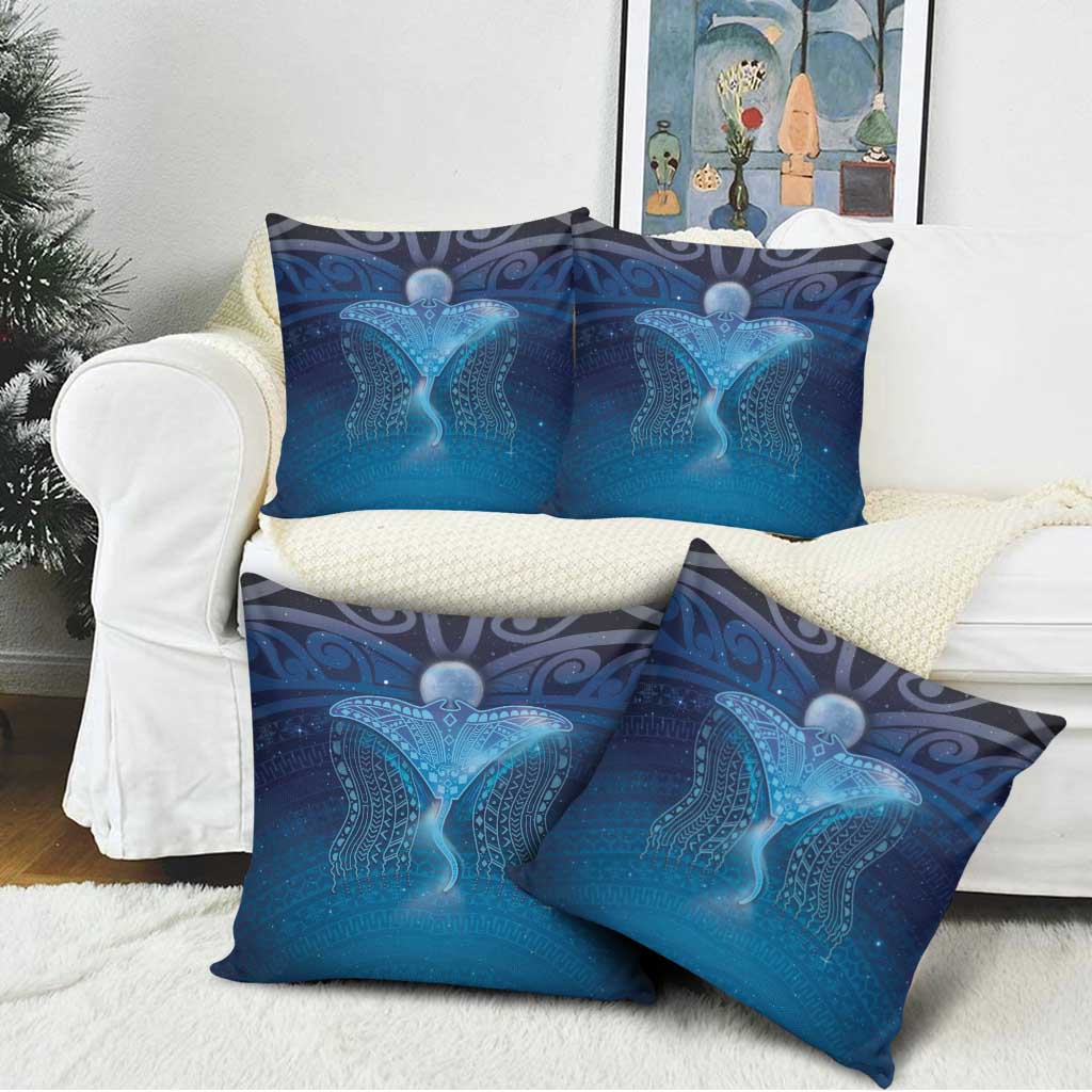 Polynesia Manta Ray Pillow Cover Let's The Sea Set You Free - Polynesian Pride