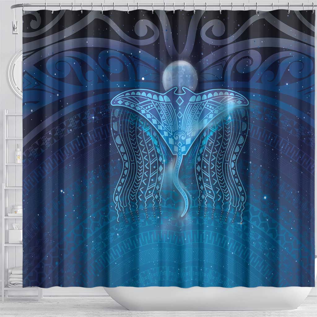 Polynesia Manta Ray Shower Curtain Let's The Sea Set You Free - Polynesian Pride