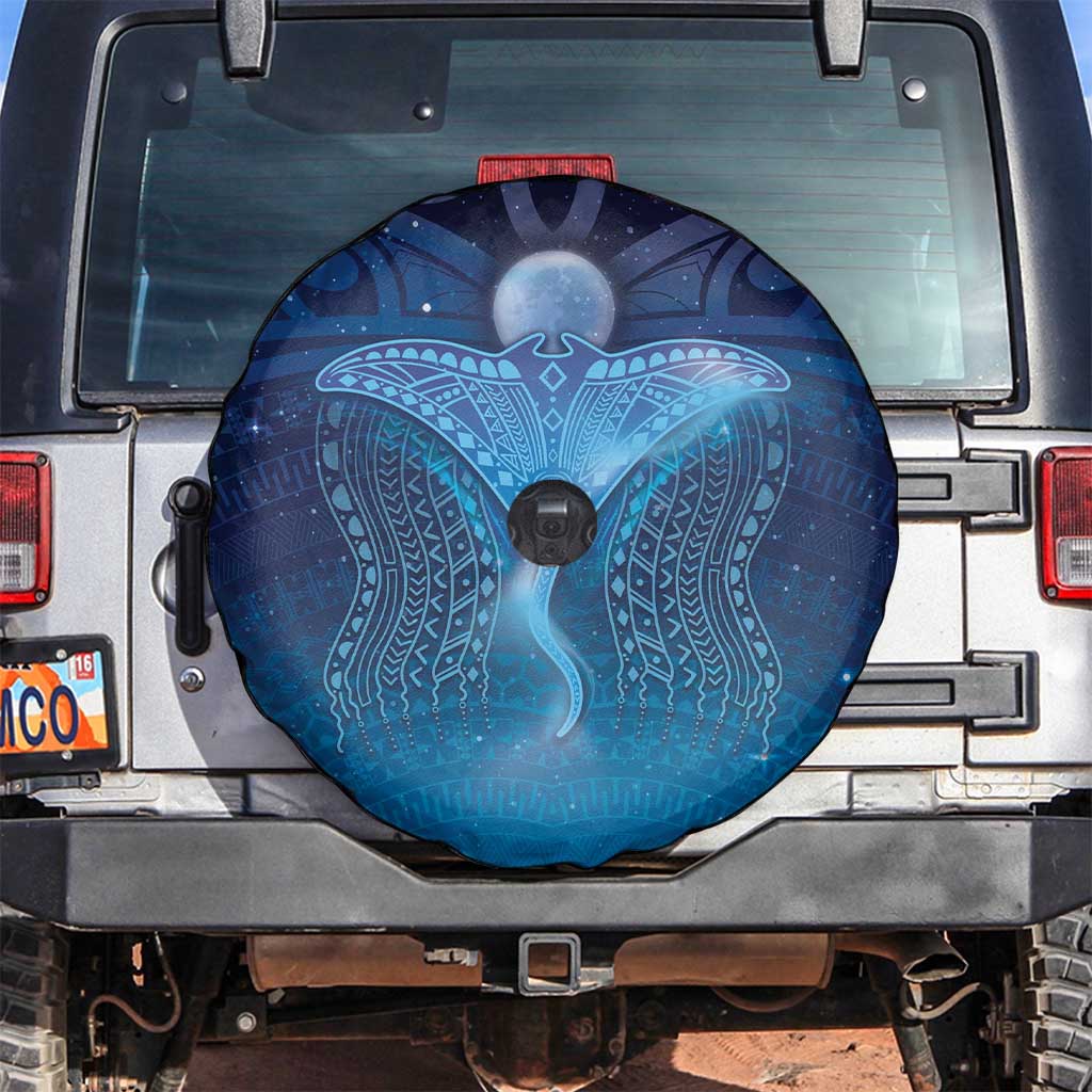 Polynesia Manta Ray Spare Tire Cover Let's The Sea Set You Free LT05 Blue - Polynesian Pride