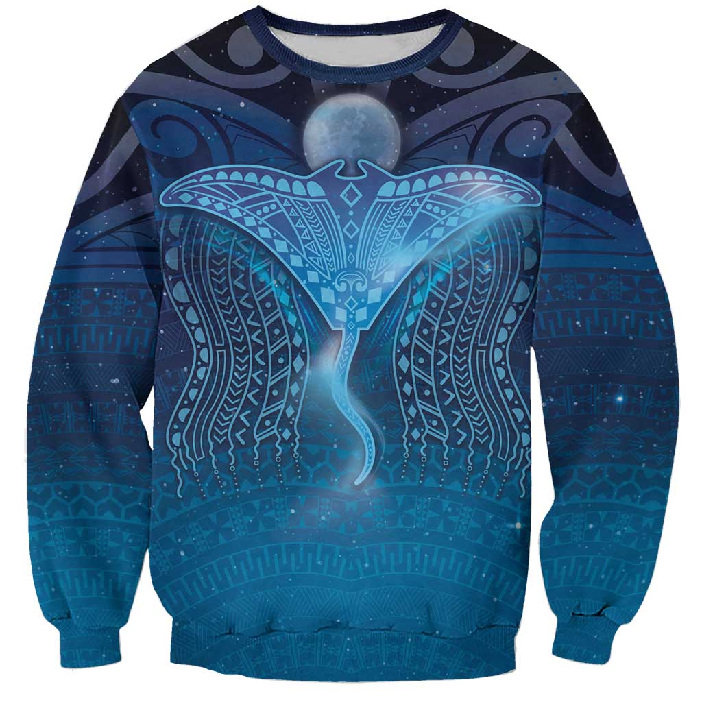 Polynesia Manta Ray Sweatshirt Let's The Sea Set You Free - Polynesian Pride