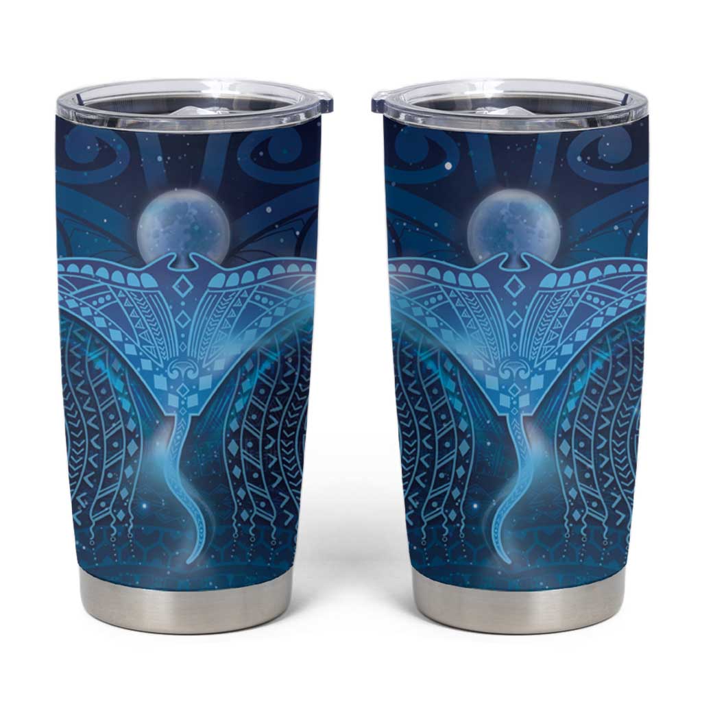 Polynesia Manta Ray Tumbler Cup Let's The Sea Set You Free - Polynesian Pride