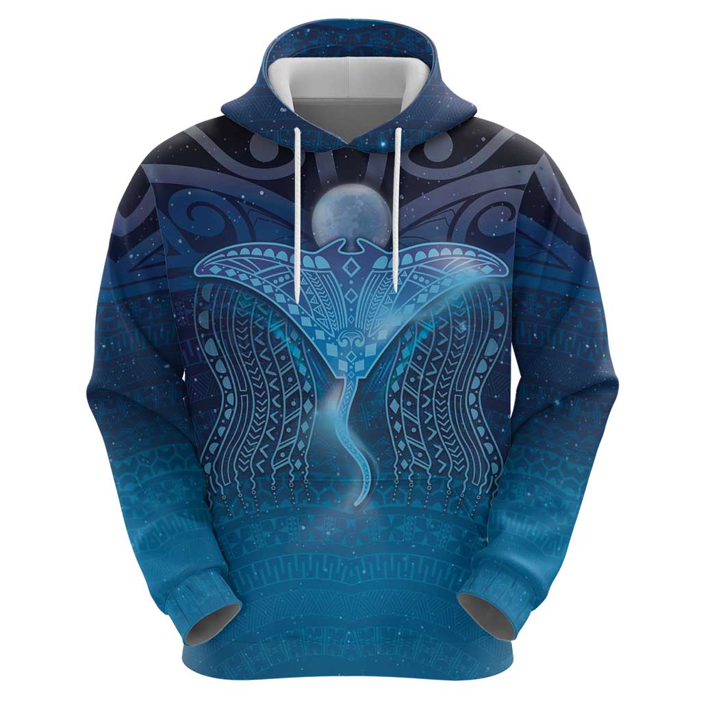 Polynesia Manta Ray Zip Hoodie Let's The Sea Set You Free - Polynesian Pride