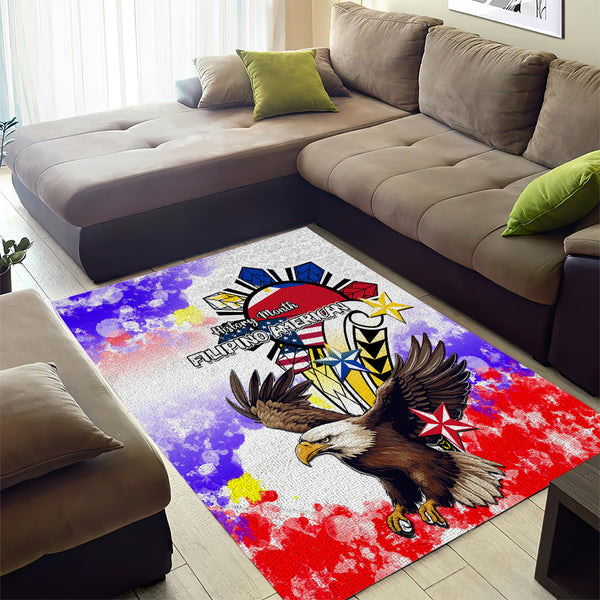 Filipino American History Month Area Rug The Eight-Rayed Sun Flags With ...