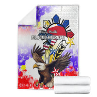 Filipino American History Month Blanket The Eight-Rayed Sun Flags With Bald Eagle LT05 - Polynesian Pride