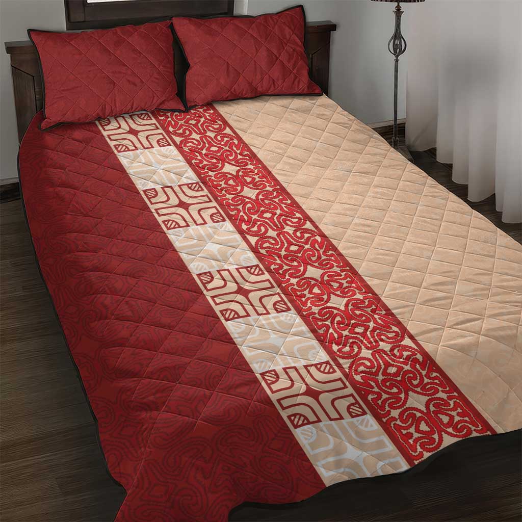 Papua New Guinea Quilt Bed Set Oro Tapa Pattern LT05 Beige - Polynesian Pride