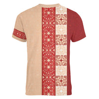 Papua New Guinea Women V-Neck T-Shirt Oro Tapa Pattern