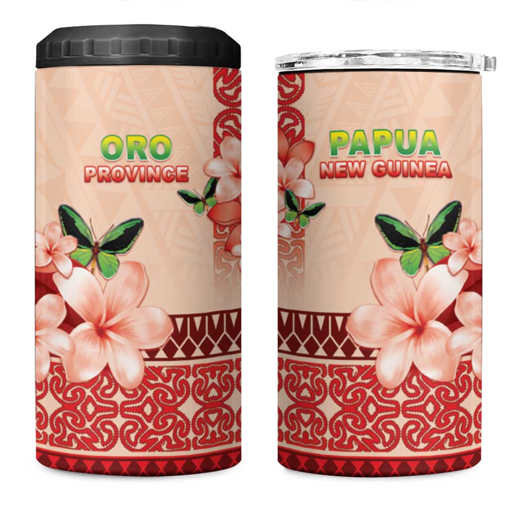 Papua New Guinea Oro Province 4 in 1 Can Cooler Tumbler Oro Birdwing Butterfly LT05 One Size: 16 oz Beige - Polynesian Pride