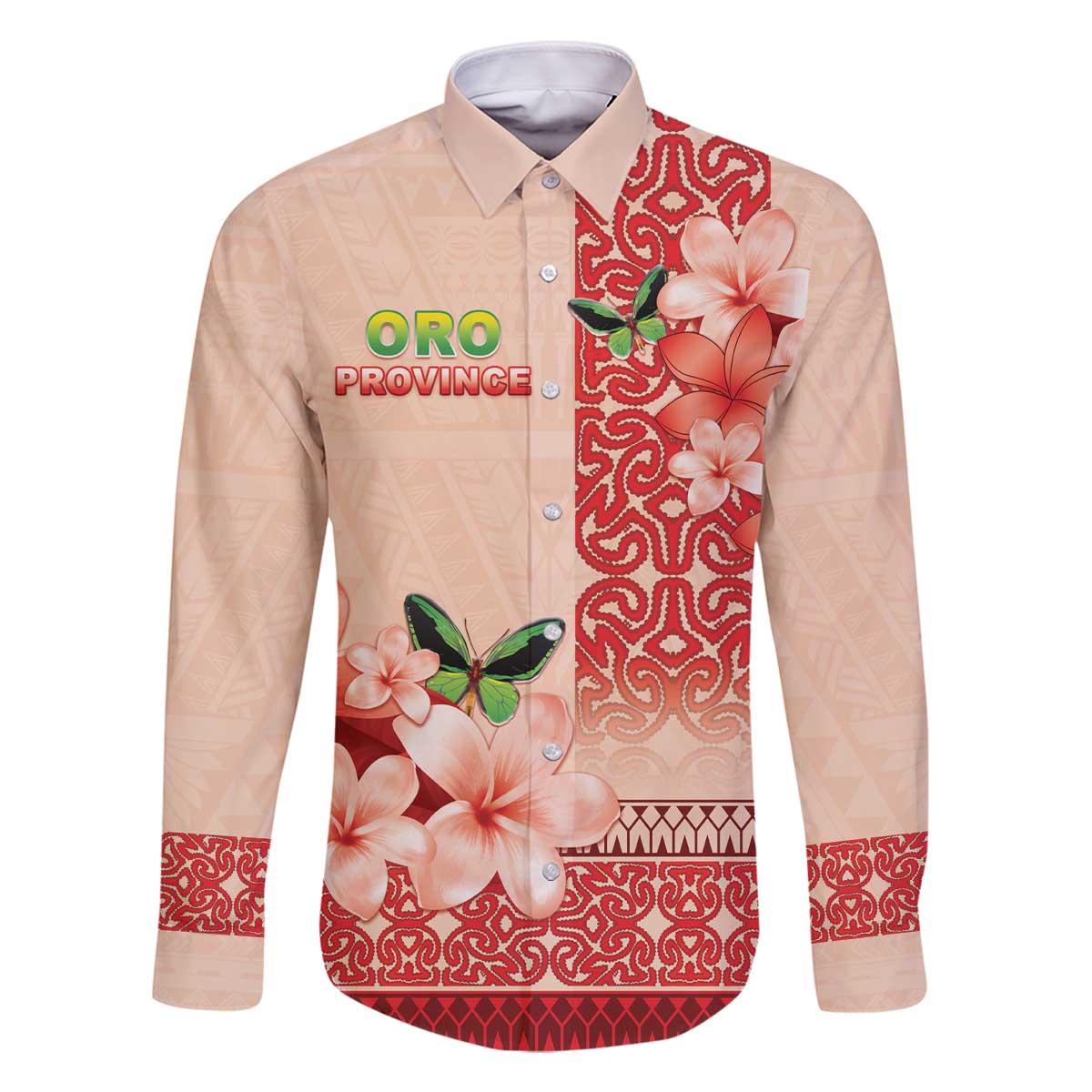 Papua New Guinea Oro Province Family Matching Off The Shoulder Long Sleeve Dress and Hawaiian Shirt Oro Birdwing Butterfly