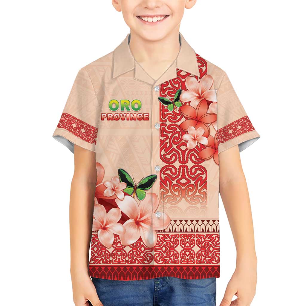 Papua New Guinea Oro Province Family Matching Short Sleeve Bodycon Dress and Hawaiian Shirt Oro Birdwing Butterfly