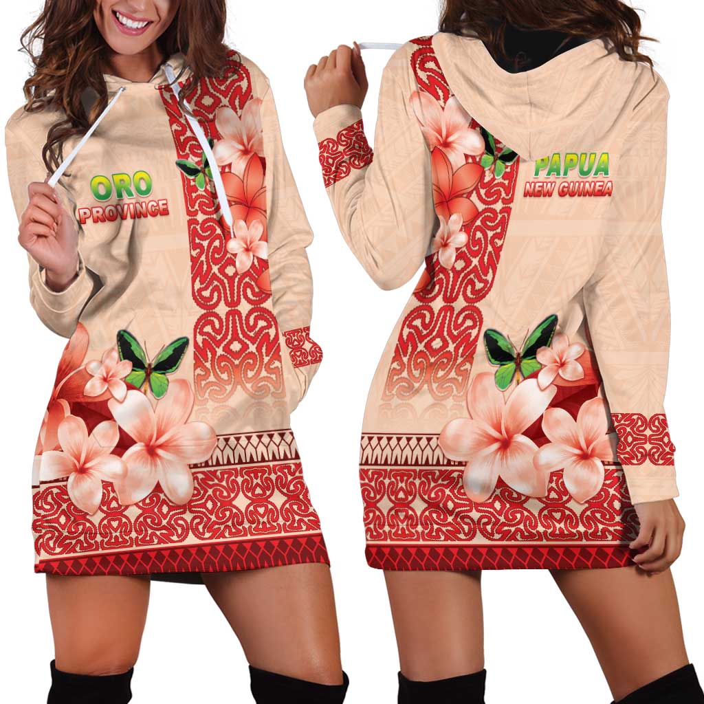 Papua New Guinea Oro Province Hoodie Dress Oro Birdwing Butterfly