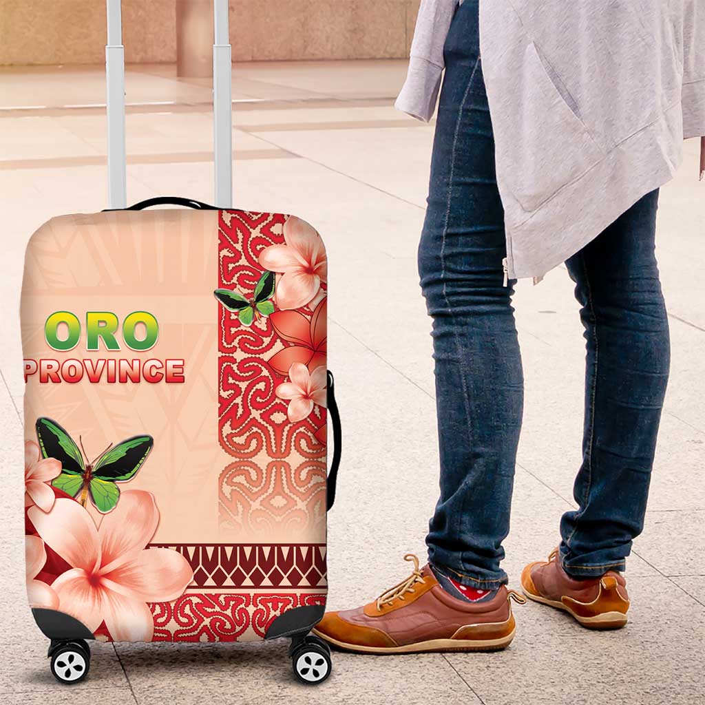 Papua New Guinea Oro Province Luggage Cover Oro Birdwing Butterfly LT05 Beige - Polynesian Pride