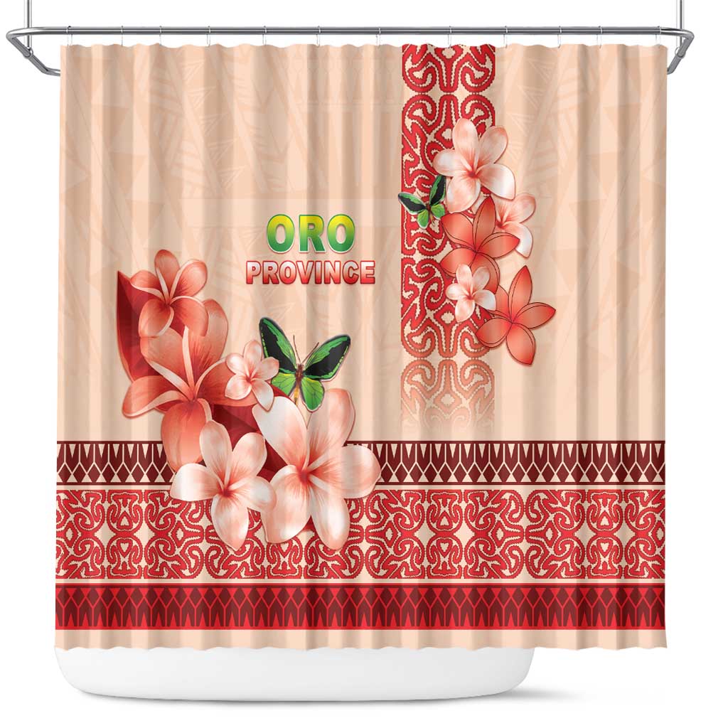 Papua New Guinea Oro Province Shower Curtain Oro Birdwing Butterfly LT05 Beige - Polynesian Pride