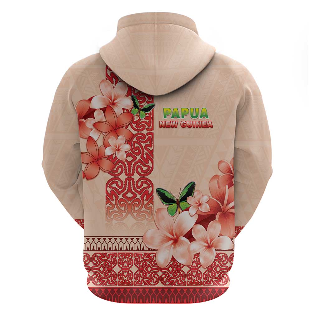 Papua New Guinea Oro Province Zip Hoodie Oro Birdwing Butterfly