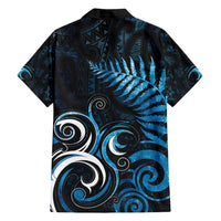 New Zealand Sea Week Family Matching Long Sleeve Bodycon Dress and Hawaiian Shirt Maori Wave Pattern Ocean Blue