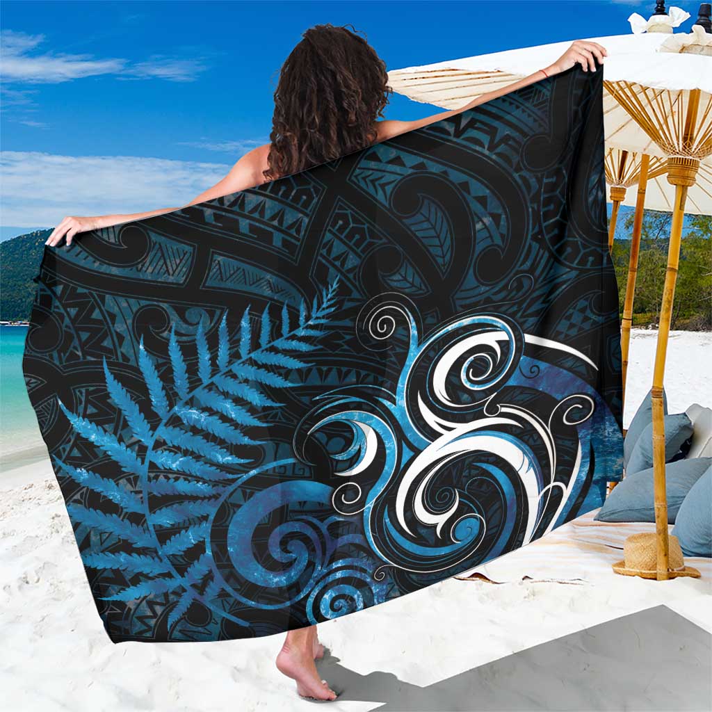 New Zealand Sea Week Sarong Maori Wave Pattern Ocean Blue LT05 One Size 44 x 66 inches Blue - Polynesian Pride